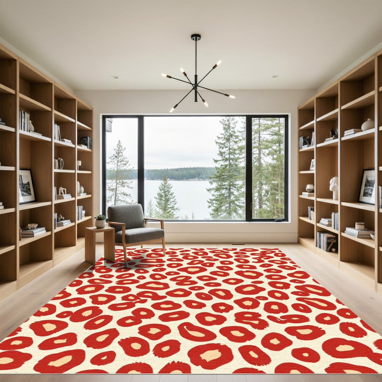Crimson Cream Spotted Spots Rug