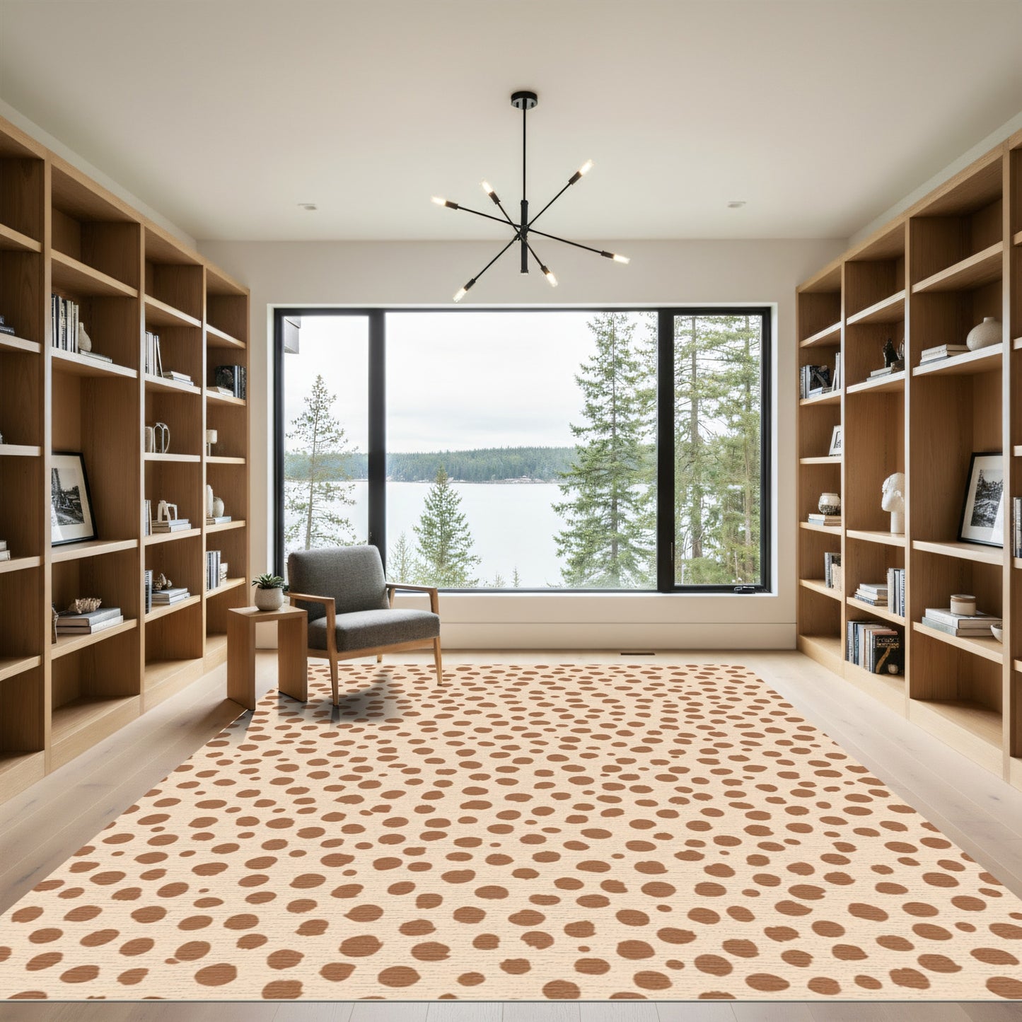 Tan Speckled Spot Modern Rug
