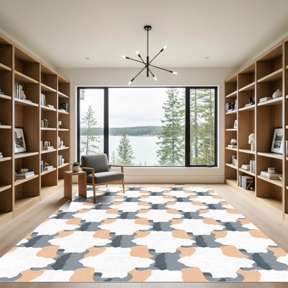 Organic Interlocking Geometric Shapes Rug