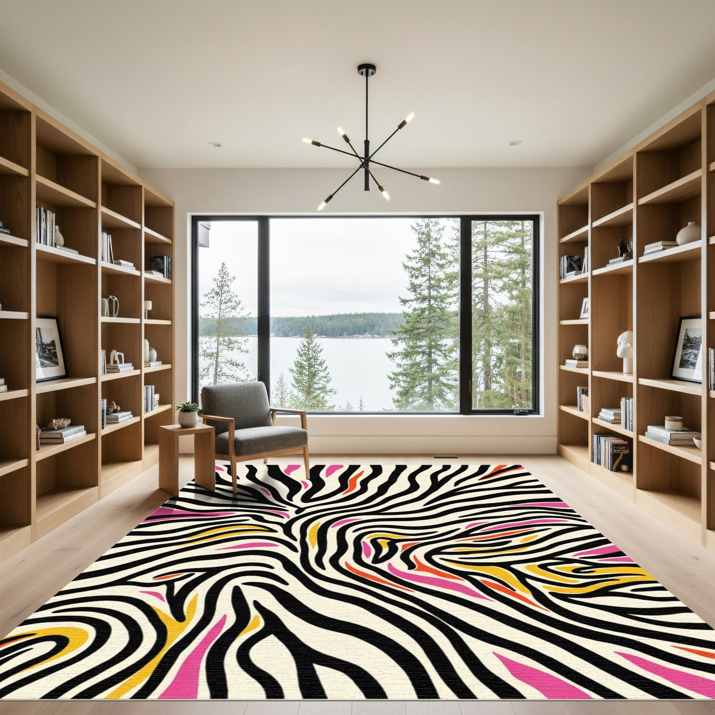 Wild Zebra Stripes with Bright Accents Rug