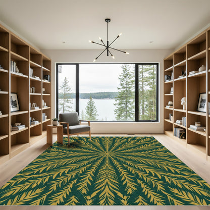 Emerald Gold Feathered Radiance Rug