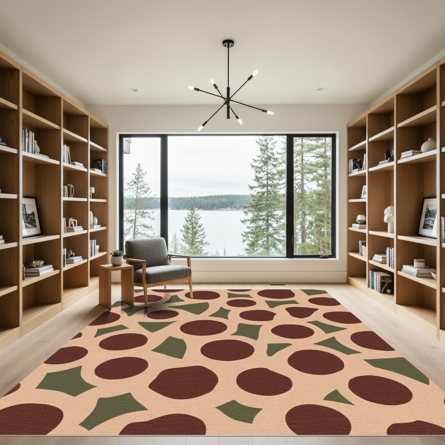Brown Amber Dot Organic Shapes Rug