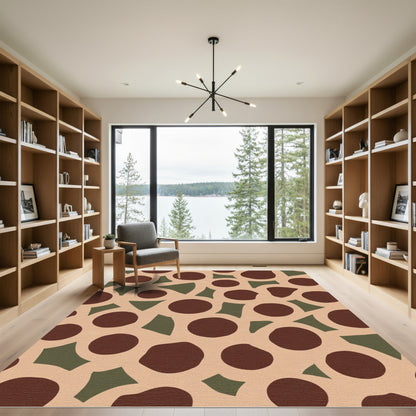 Brown Amber Dot Organic Shapes Rug