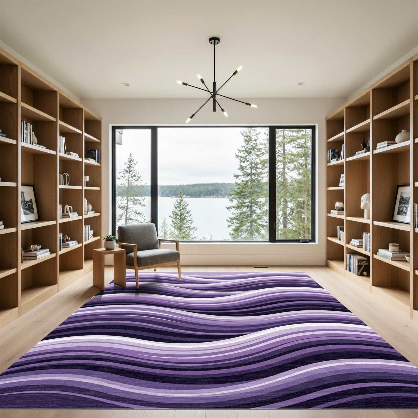 Amethyst Gradient Abstract Wave Rug