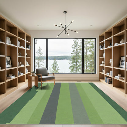 Verdant Green Vertical Stripe Rug