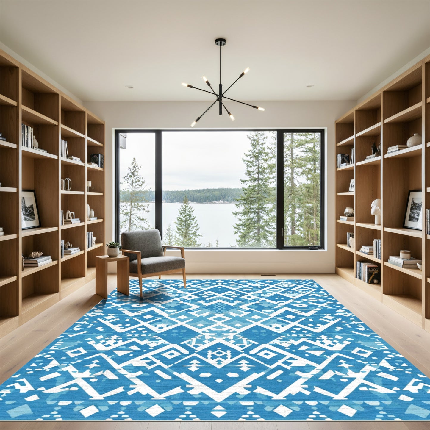 Azurite Tribal Geometric Diamond Rug
