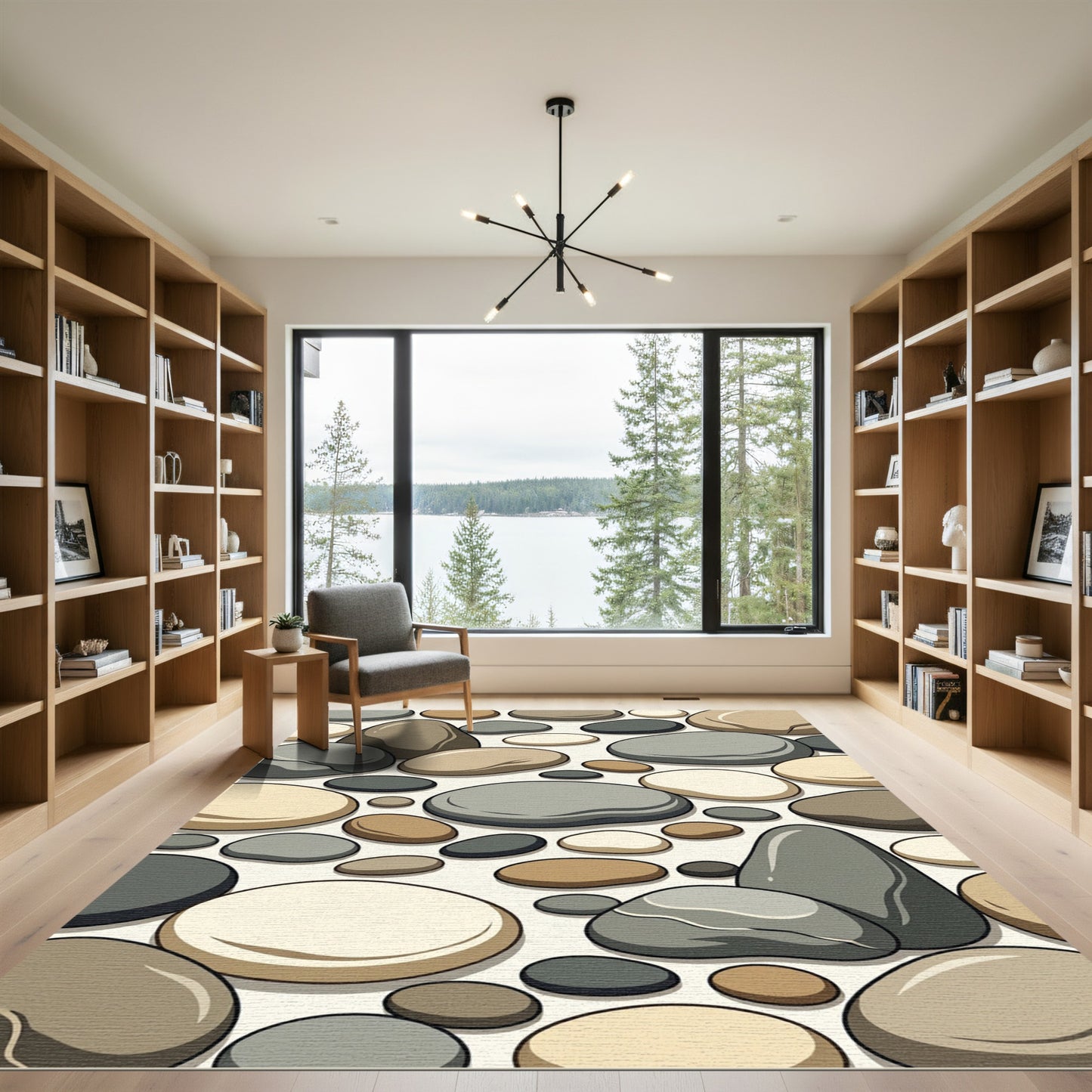 Natural Earthy Pebble Array Rug