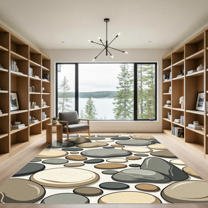 Natural Earthy Pebble Array Rug