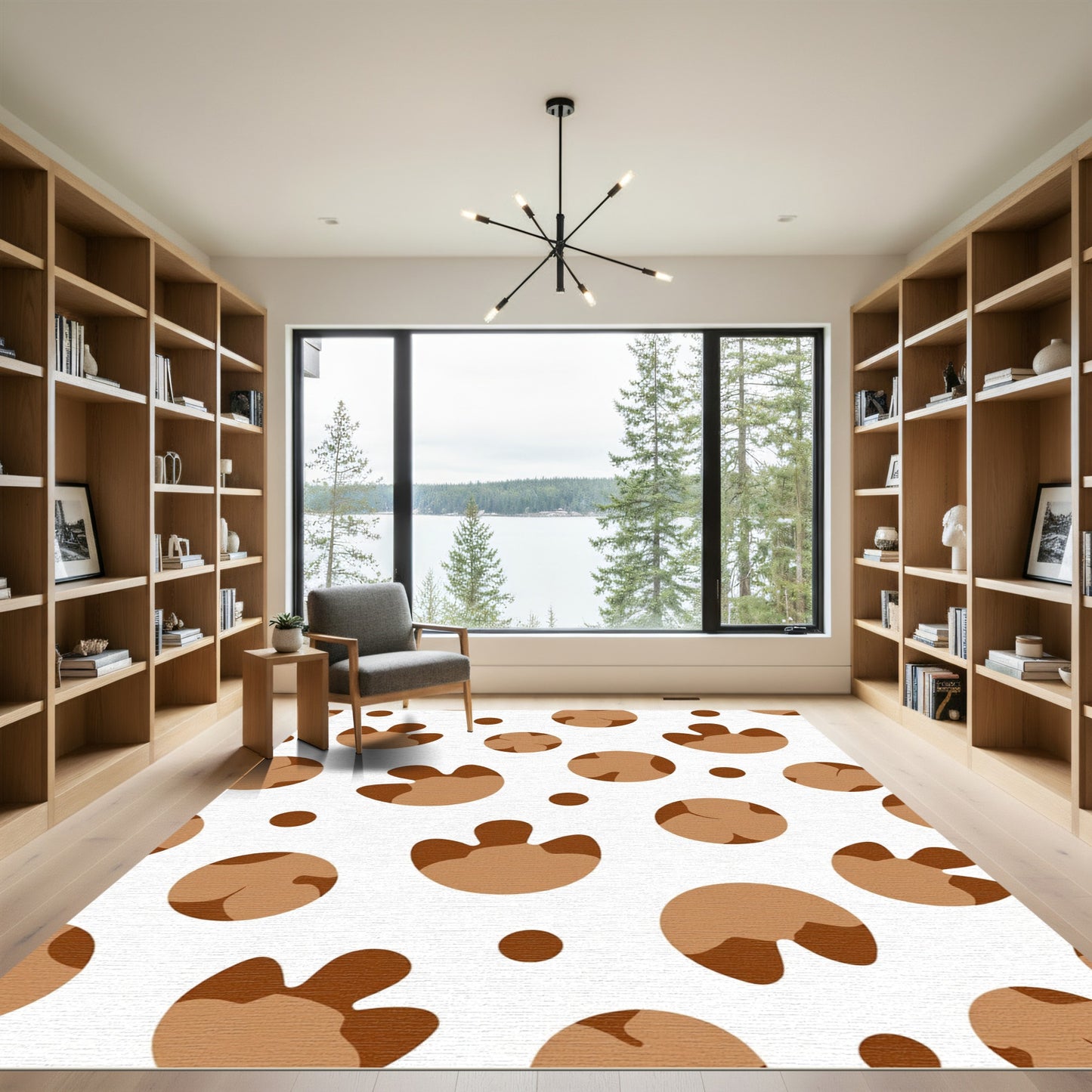 Brown Paw Print Spots Rug