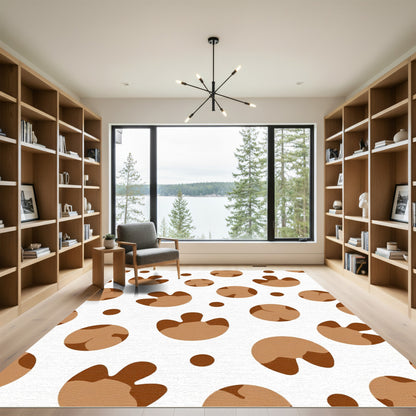 Brown Paw Print Spots Rug