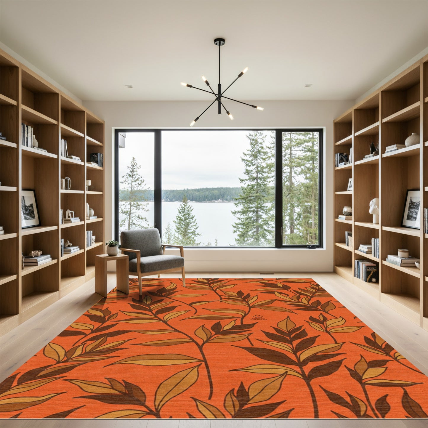 Terracotta Warm Leafy Branches Rug