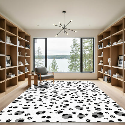 Monochrome Spotted Animal Abstract Rug
