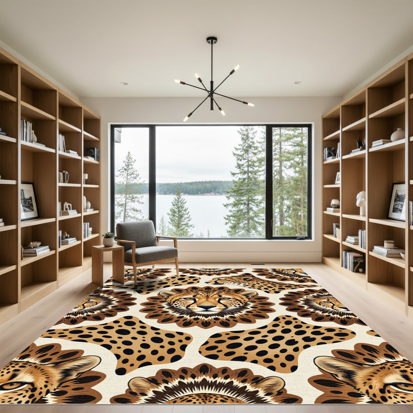 Exotic Cheetah Mane Leopard Spots Rug