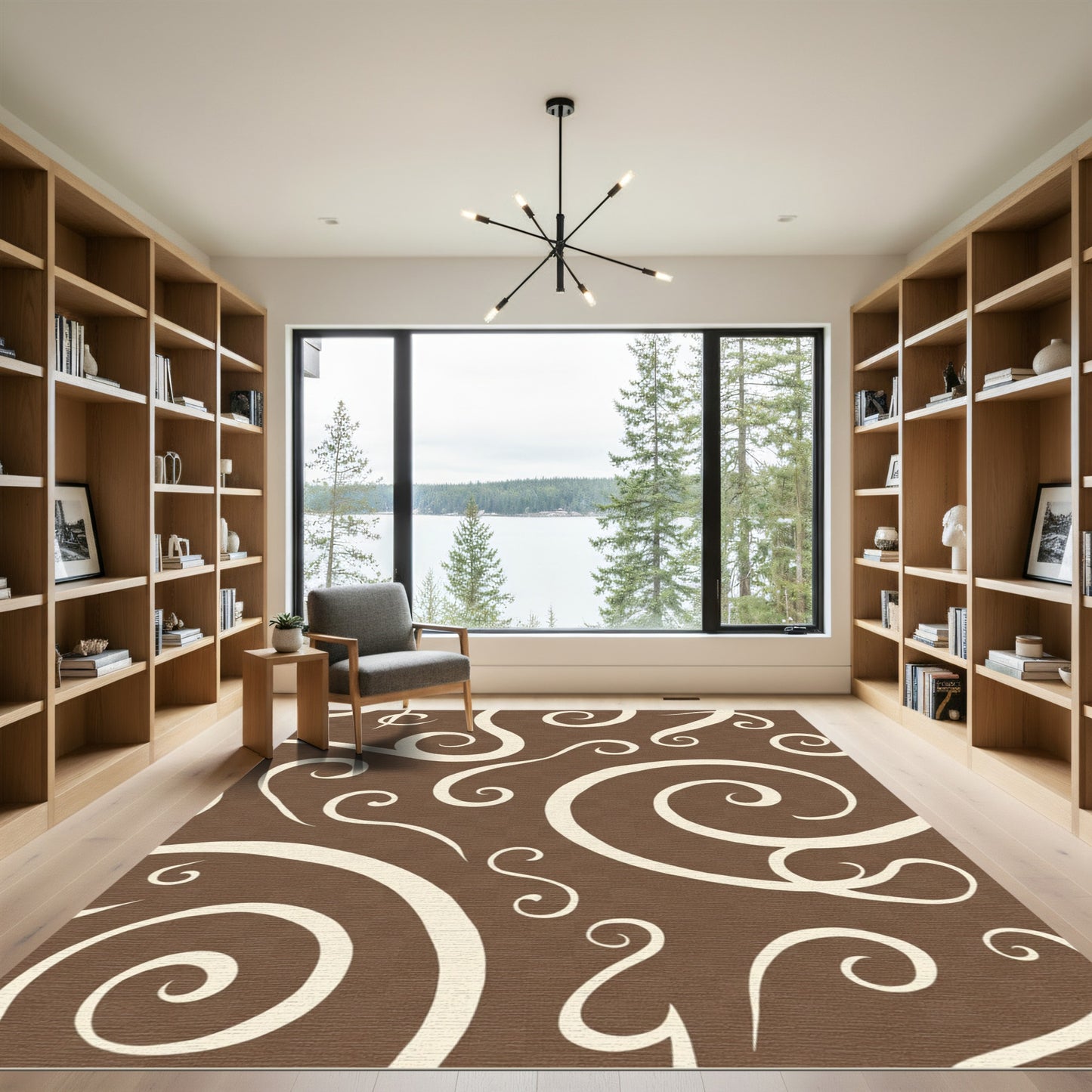 Rich Brown Cream Swirl Harmony Rug