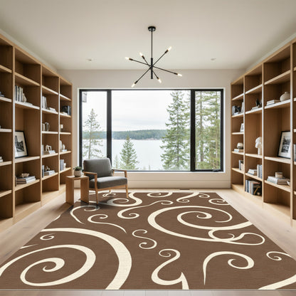Rich Brown Cream Swirl Harmony Rug
