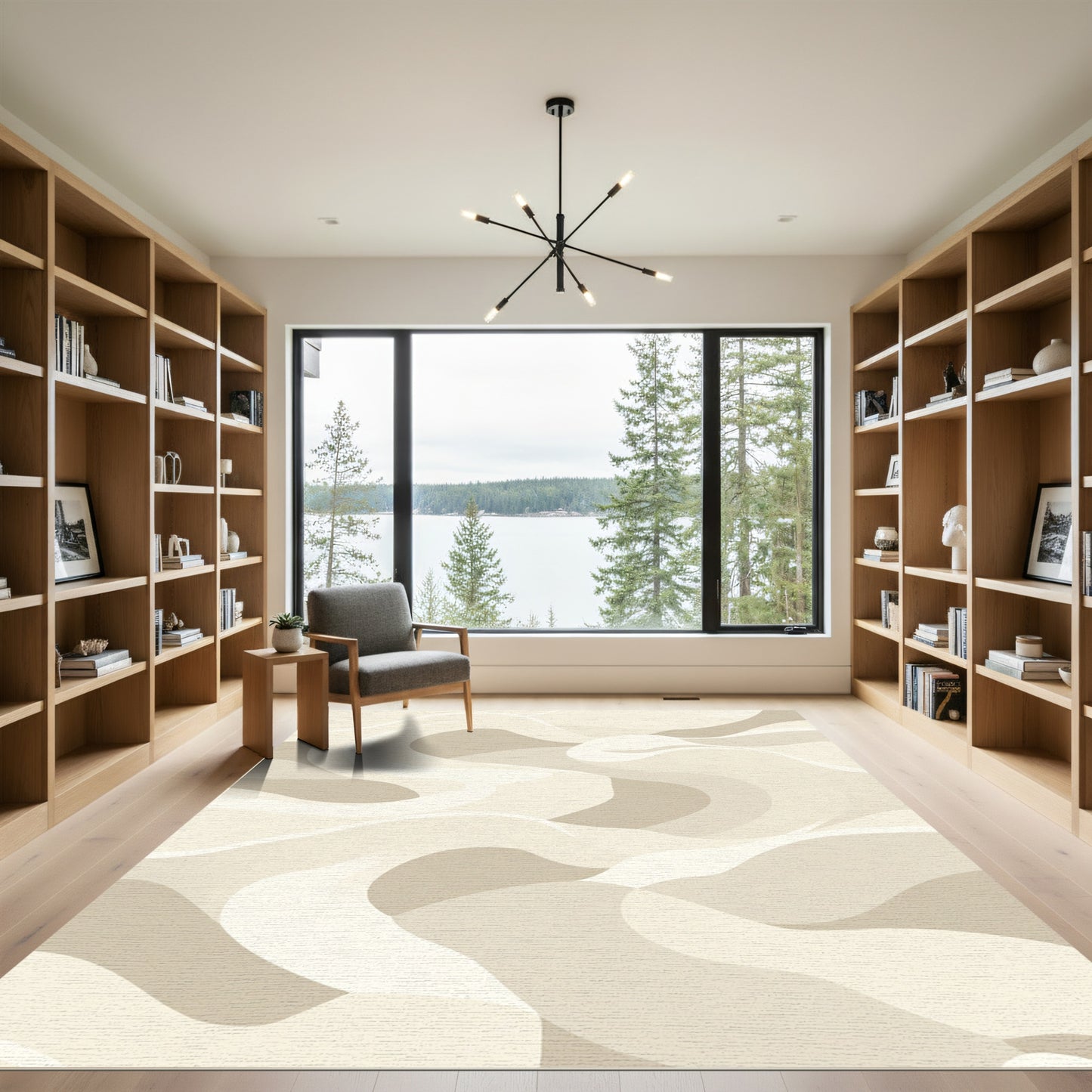 Soft Neutral Organic Flow Rug