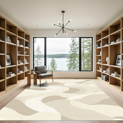 Soft Neutral Organic Flow Rug