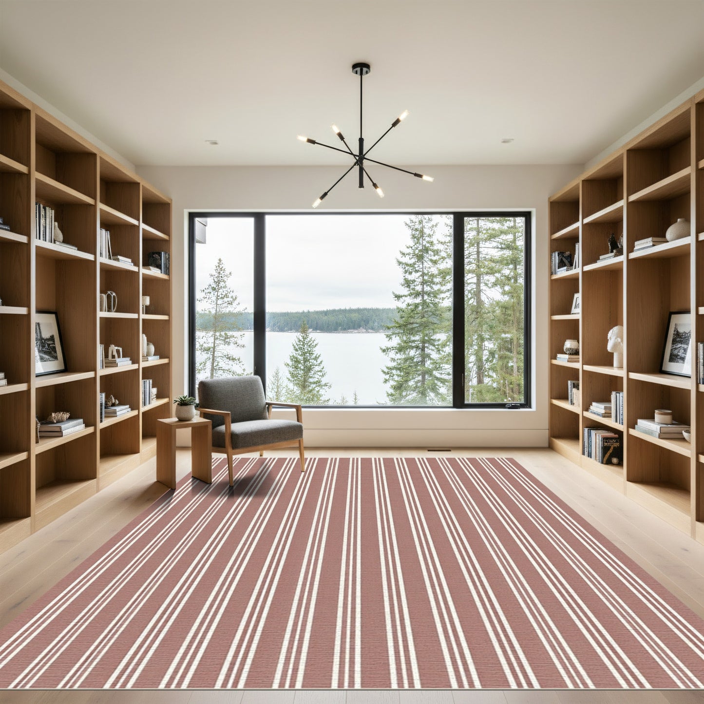 Rose Gold Double Stripe Rug