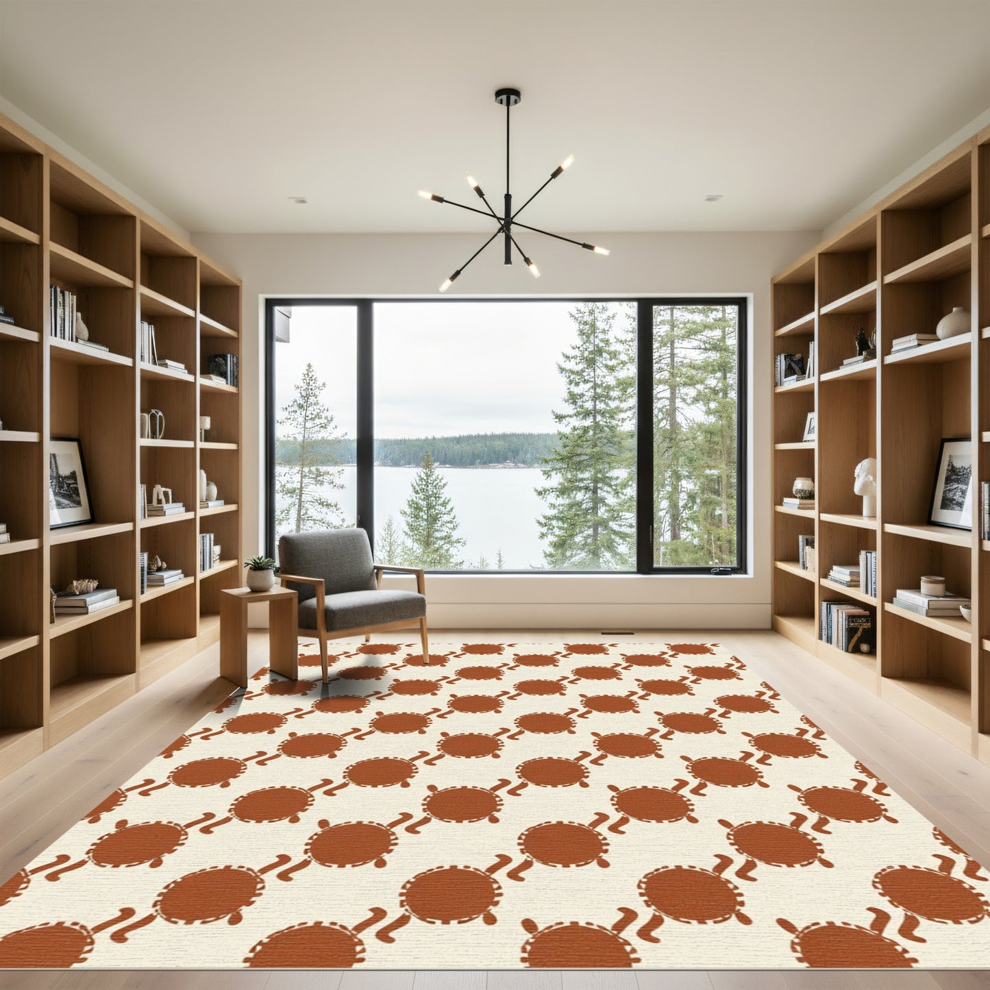 Brown Terracotta Turtle Repeat Rug