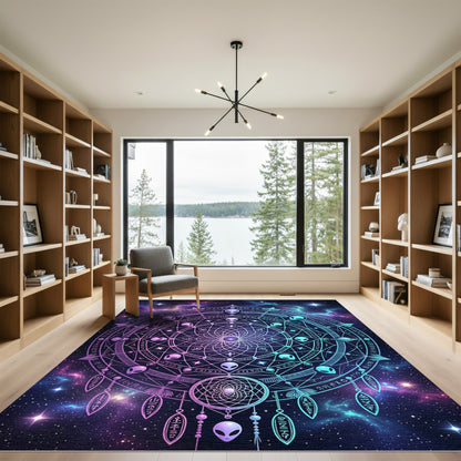 Cosmic Alien Mandala Galactic Nebula Rug