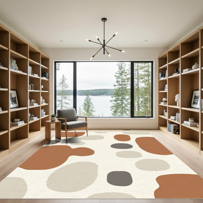 Abstract Organic Pebble Medallion Rug