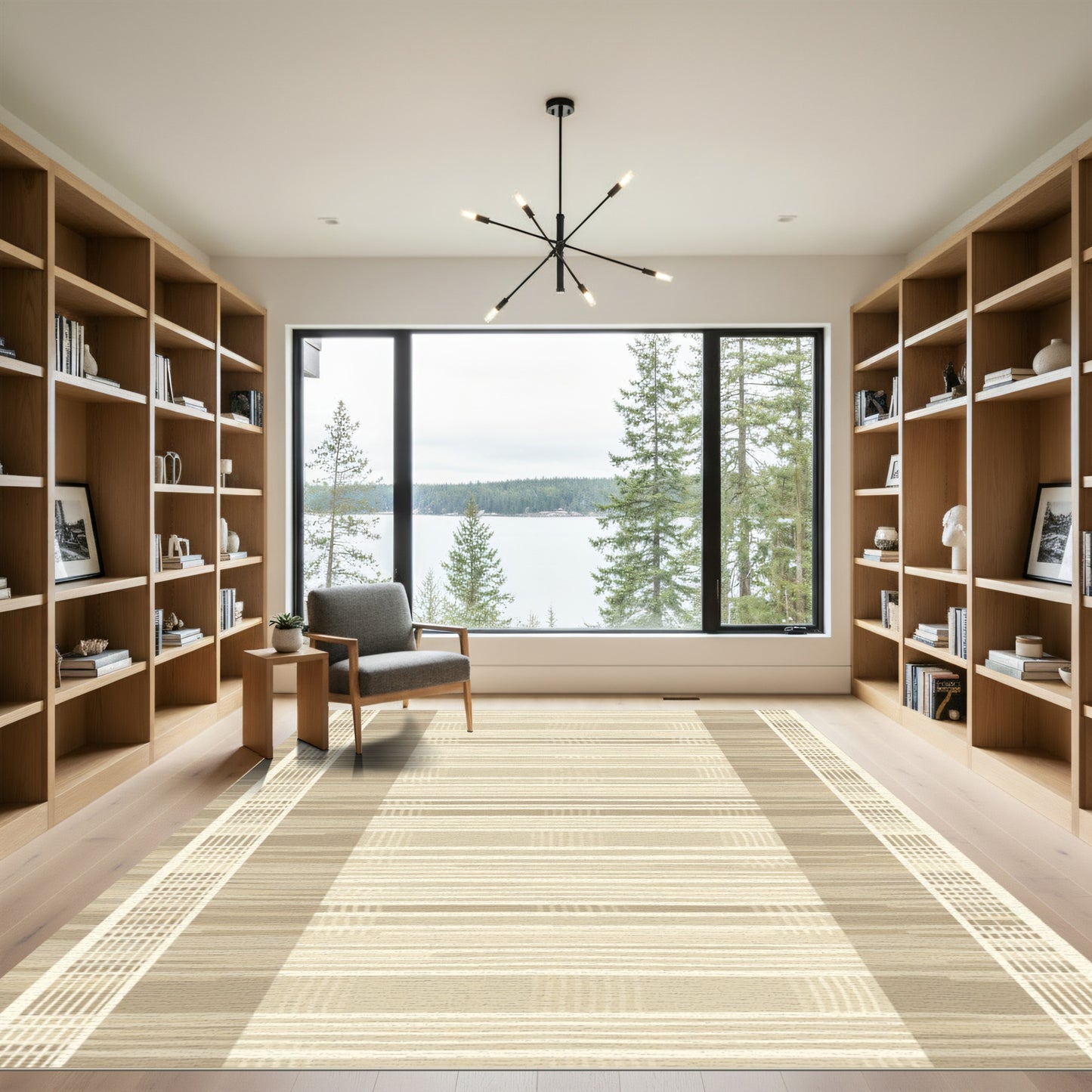 Earthy Tone Vertical Striped Rug
