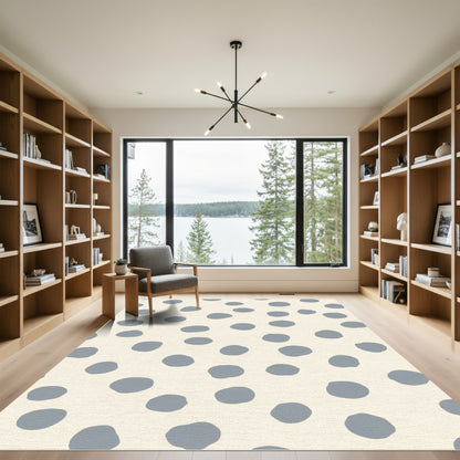 Pale Blue Polka Dot Organic Rug