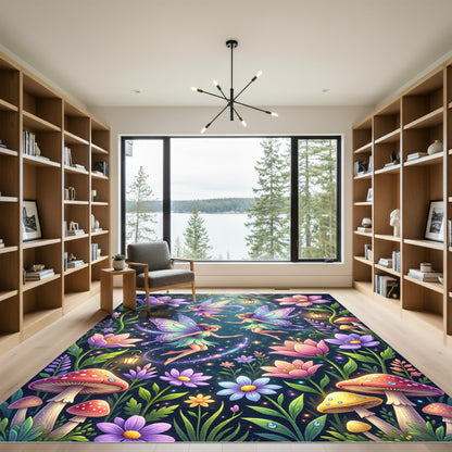 Whimsical Enchanted Fairy Garden Pastel Area Rug