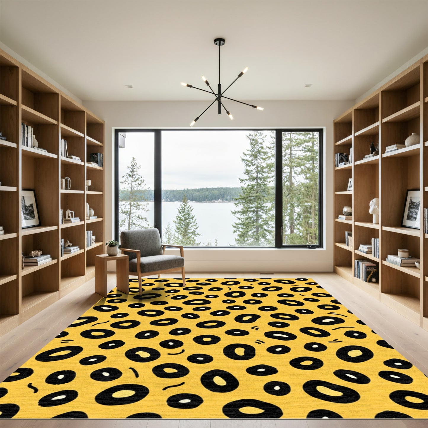 Bold Yellow Cheetah Spots Rug