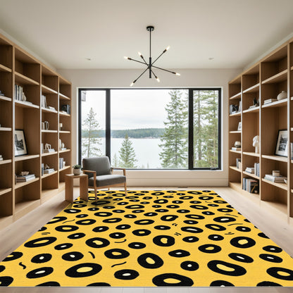 Bold Yellow Cheetah Spots Rug