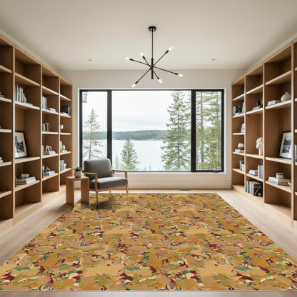 Earthy Abstract Organic Swirl Rug