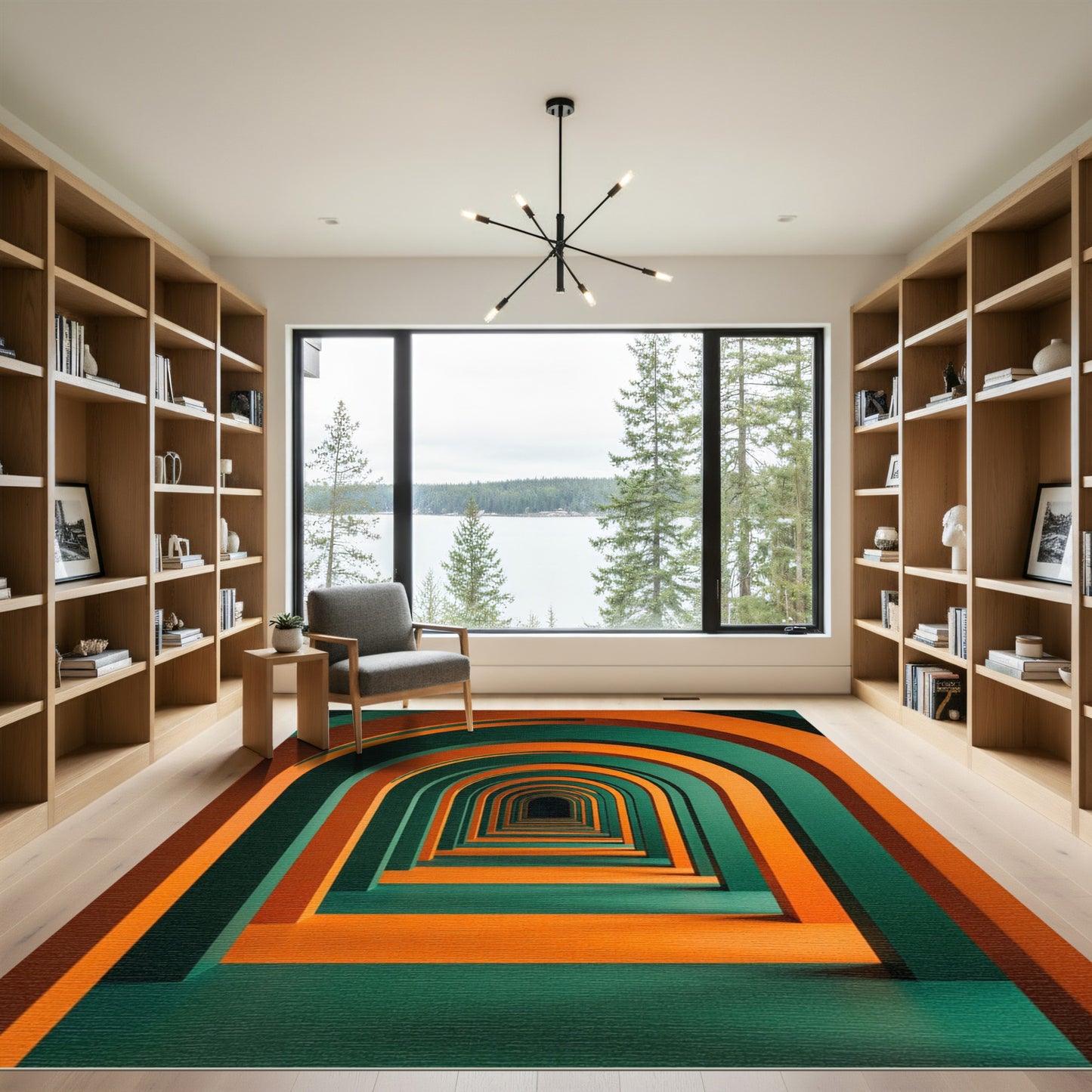 Emerald and Amber Infinite Arched Tunnel Rug