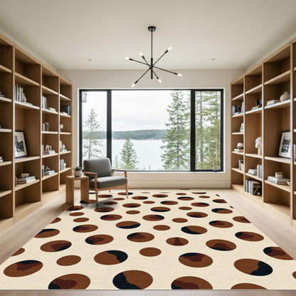 Brown Polka Dot Contemporary Pattern Rug