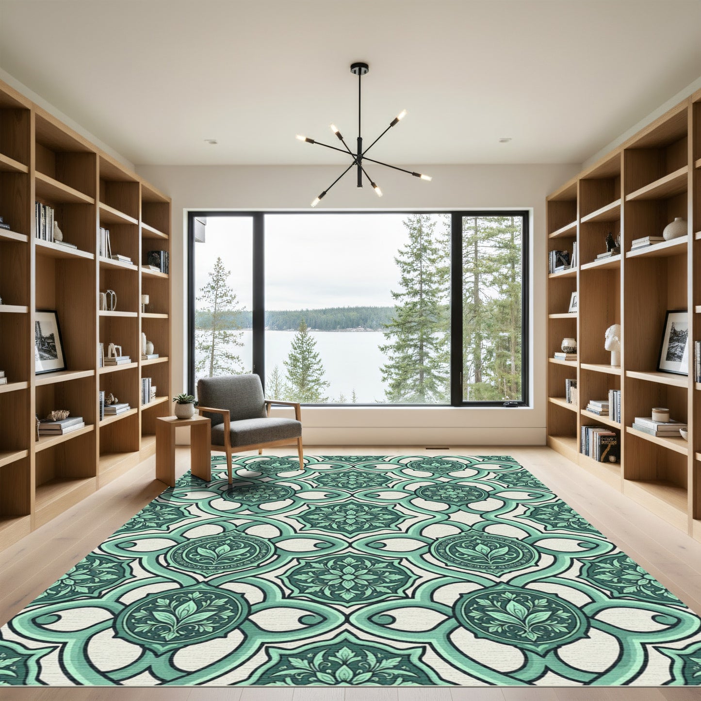 Emerald Green Interlocking Medallion Rug