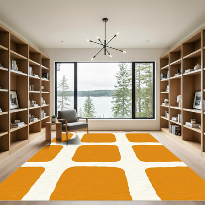 Orange Cream Brick Texture Rug