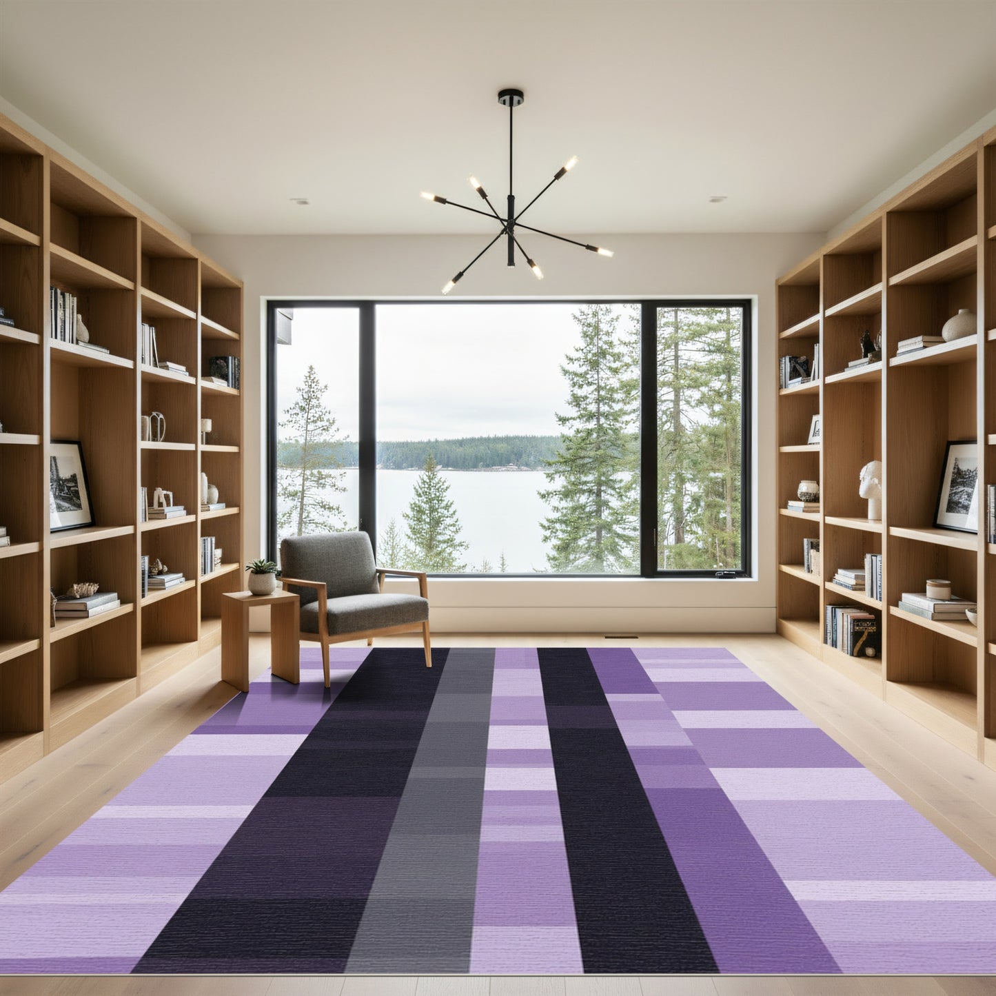 Amethyst Geometric Tonal Stripes Rug