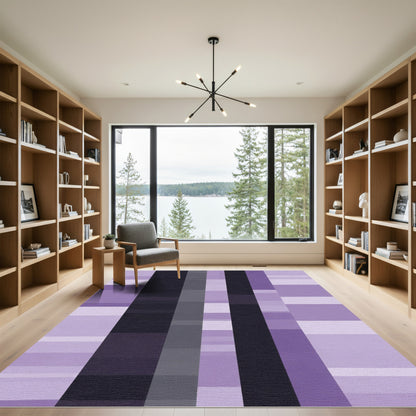 Amethyst Geometric Tonal Stripes Rug