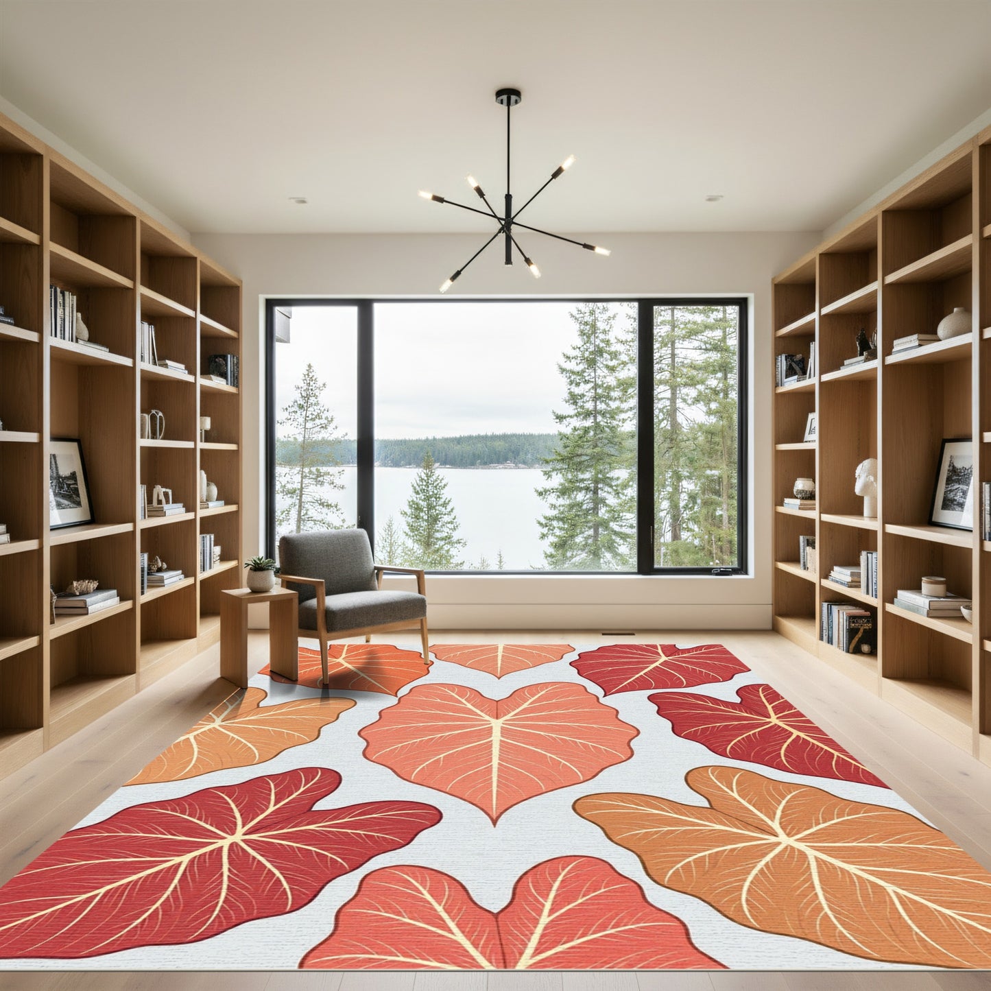 Warm Leafy Heart Nature Abounds Rug