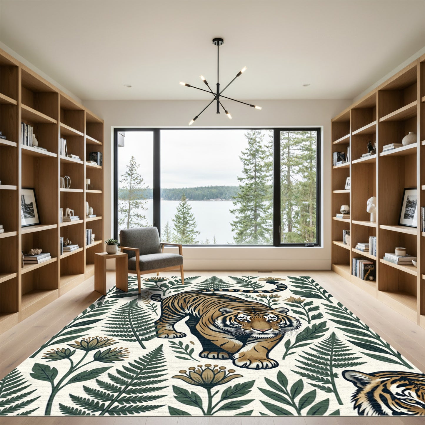 Majestic Tiger Fern Botanical Arrangement Rug