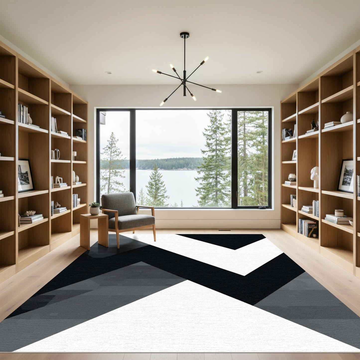 Monochromatic Angular Geometric Lines Rug