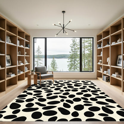 Beige Black Pebble Scatter Rug