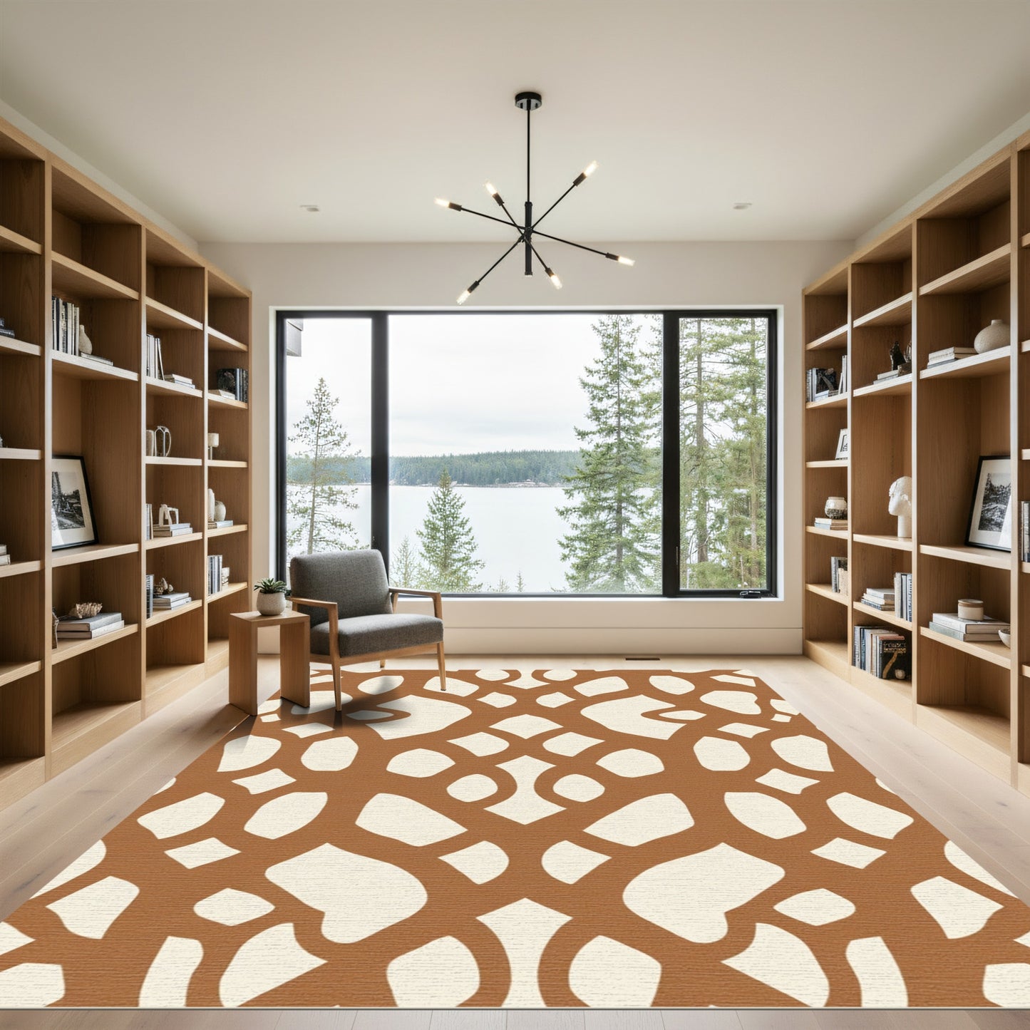 Terracotta Organic Intertwined Lattice Rug