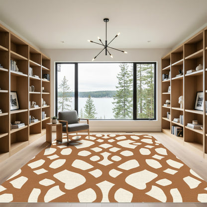 Terracotta Organic Intertwined Lattice Rug