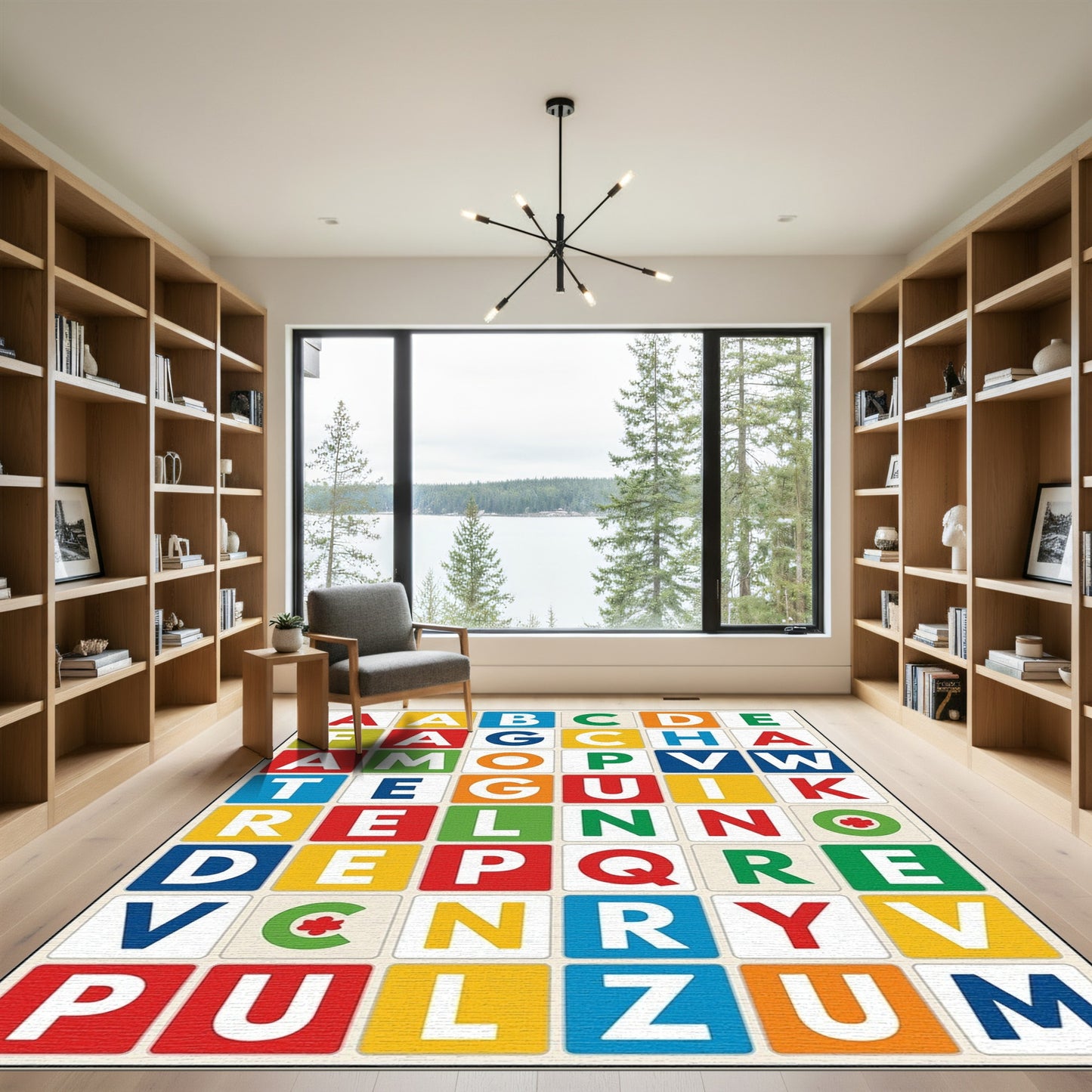 Colorful Alphabet Blocks Composition Rug