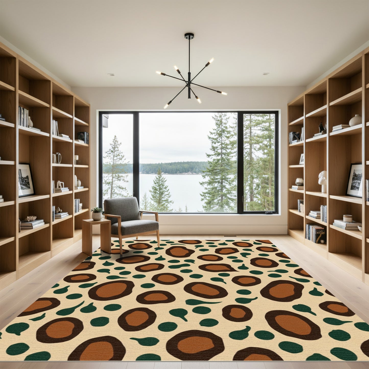 Brown Tan Organic Dot Sprinkle Rug