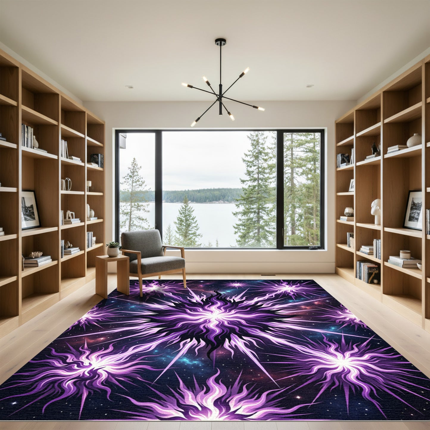 Purple Cosmic Starburst Nebula Rug