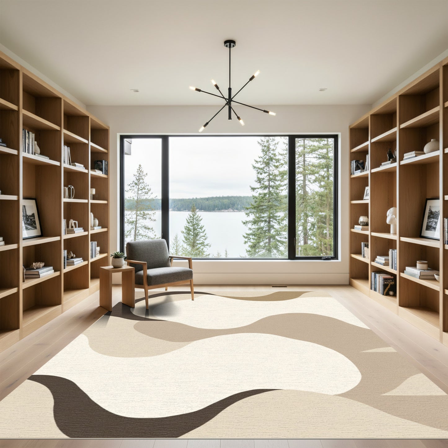Neutral Earthy Tone Organic Wave Rug