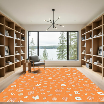 Orange Alphabet Collage Rug