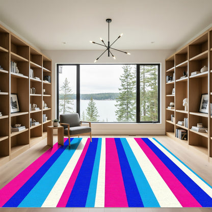 Vibrant Multicolor Vertical Stripe Rug