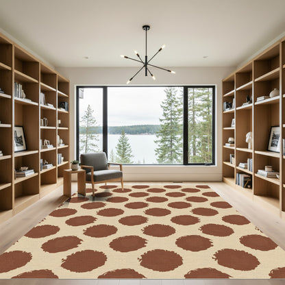 Brown Coffee Spot Repeat Rug